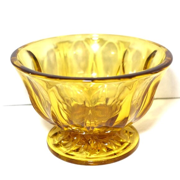 Vintage Anchor Hocking Amber Glass Footed Candy Dish With Lid - Picture 2 of 4